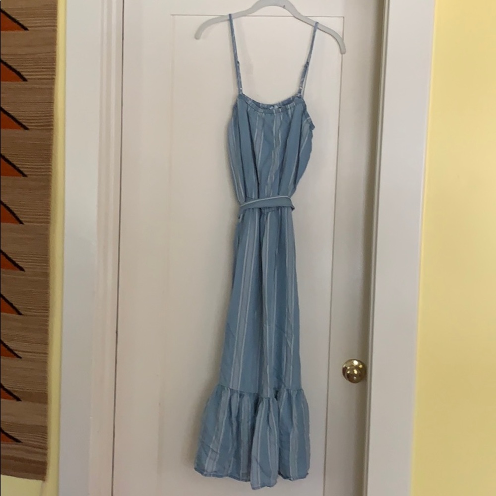 BB Dakota Strip Blue and White Dress- Size Large